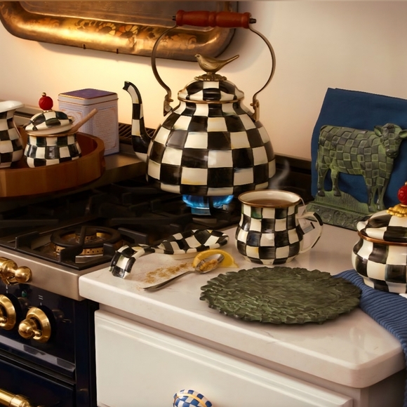 MACKENZIE + CHILDS Courtly Check Squashed Pot, Retail Price $99.95 USD - Picture 3 of 13